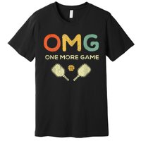 One More Game OMG Retro Pickleball Lover Ball Premium T-Shirt