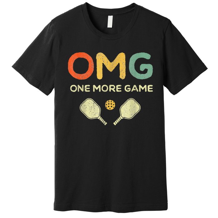 One More Game OMG Retro Pickleball Lover Ball Premium T-Shirt