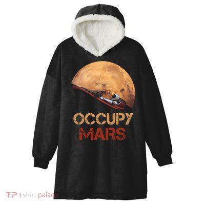 Occupy Mars Gift Hooded Wearable Blanket