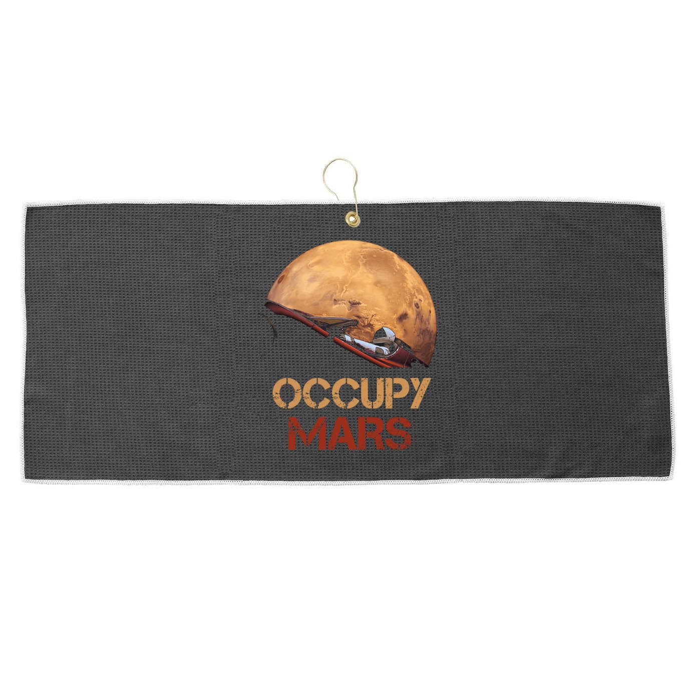 Occupy Mars Gift Large Microfiber Waffle Golf Towel