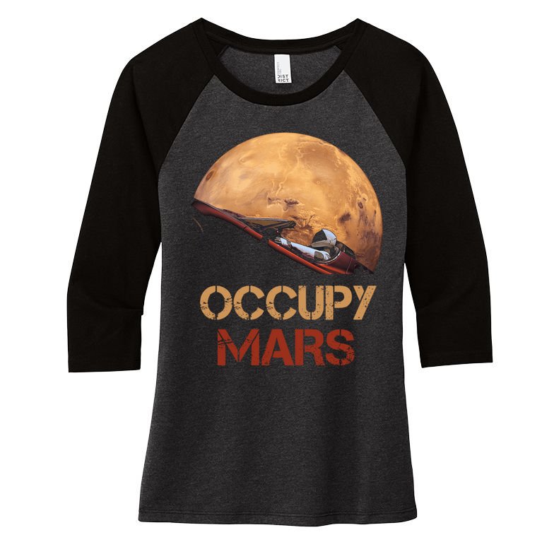 Occupy Mars Gift Women's Tri-Blend 3/4-Sleeve Raglan Shirt