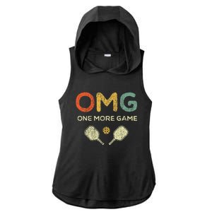 One More Game Omg Retro Funny Pickleball Lover Pickle Ball Ladies PosiCharge Tri-Blend Wicking Draft Hoodie Tank