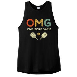 One More Game Omg Retro Funny Pickleball Lover Pickle Ball Ladies PosiCharge Tri-Blend Wicking Tank