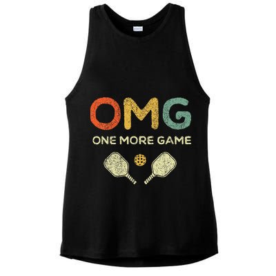 One More Game Omg Retro Funny Pickleball Lover Pickle Ball Ladies PosiCharge Tri-Blend Wicking Tank