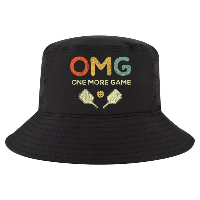 One More Game Omg Retro Funny Pickleball Lover Pickle Ball Cool Comfort Performance Bucket Hat