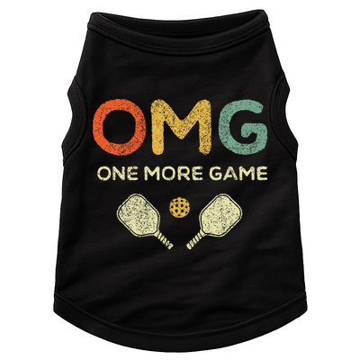 One More Game Omg Retro Funny Pickleball Lover Pickle Ball Doggie Tank