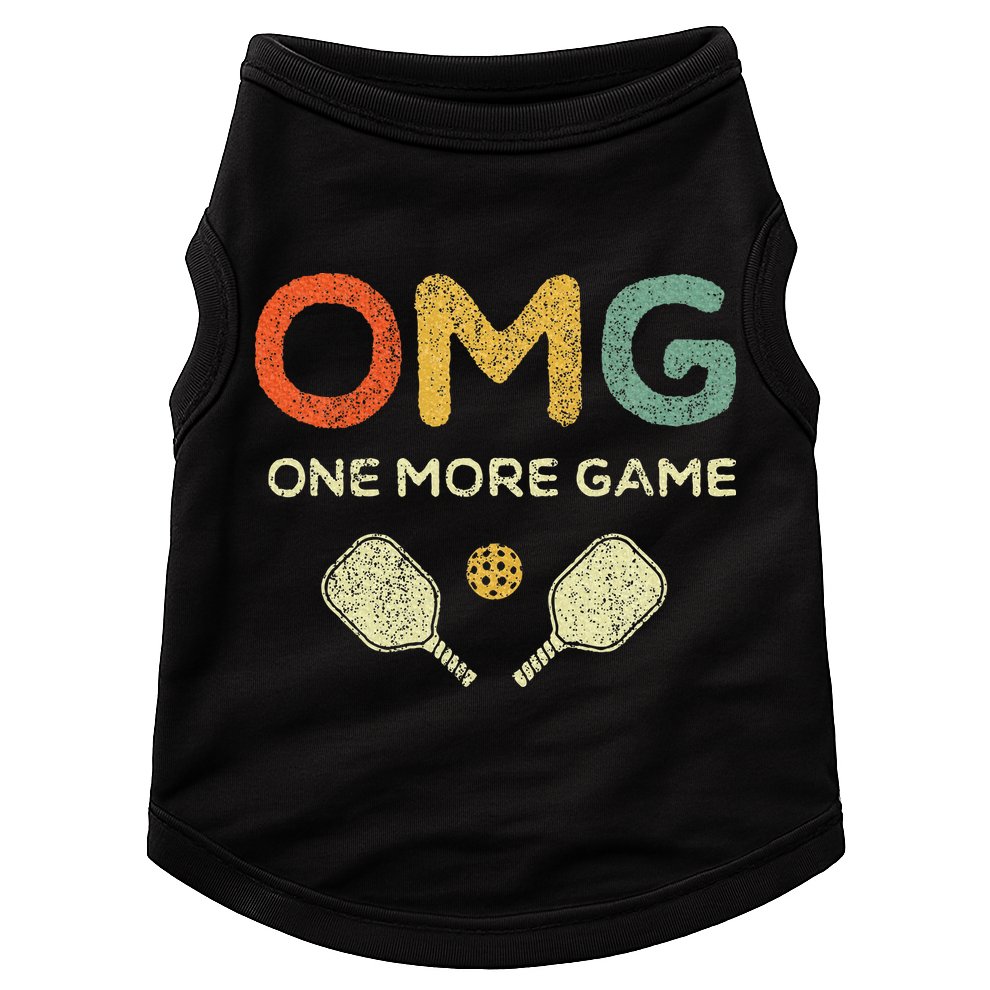 One More Game Omg Retro Funny Pickleball Lover Pickle Ball Doggie Tank