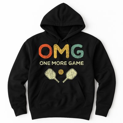 One More Game Omg Retro Funny Pickleball Lover Pickle Ball Hoodie