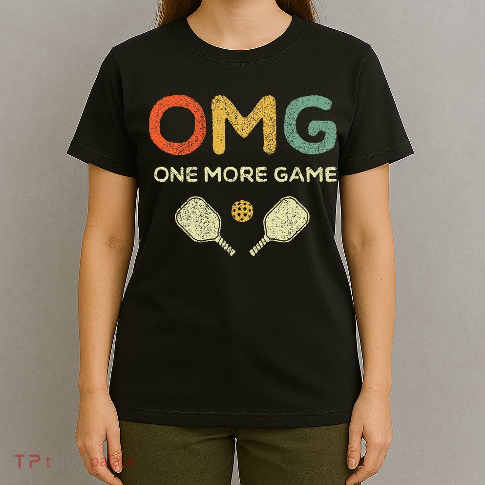One More Game Omg Retro Funny Pickleball Lover Pickle Ball T-Shirt