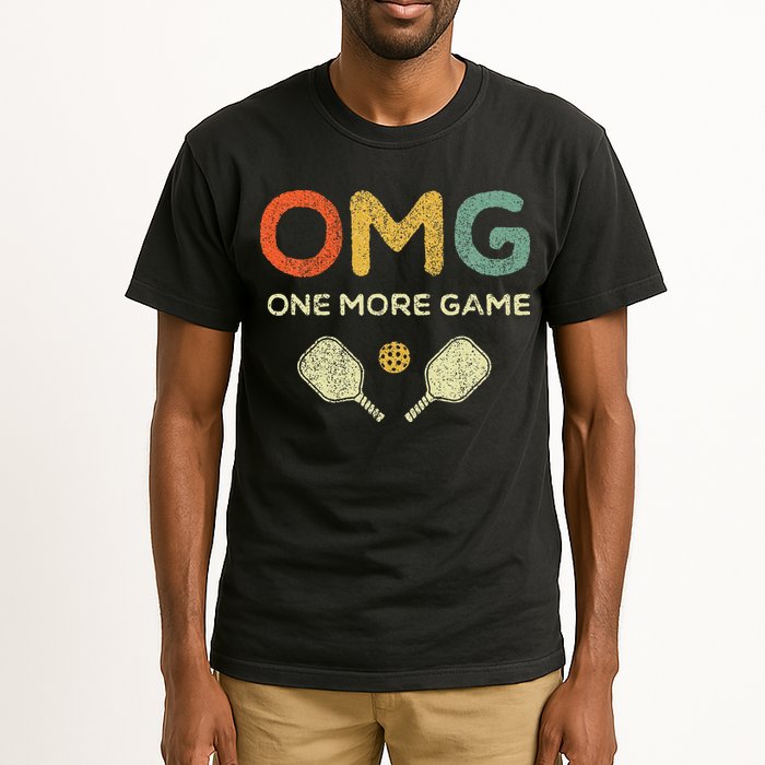One More Game Omg Retro Funny Pickleball Lover Pickle Ball Tall T-Shirt