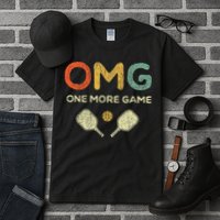 One More Game Omg Retro Funny Pickleball Lover Pickle Ball Tall T-Shirt