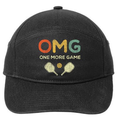 One More Game Omg Retro Funny Pickleball Lover Pickle Ball 7-Panel Snapback Hat