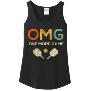 One More Game Omg Retro Funny Pickleball Lover Pickle Ball Ladies Essential Tank