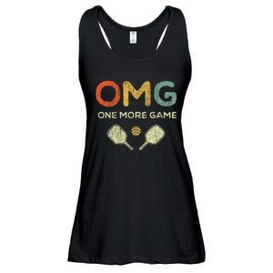 One More Game Omg Retro Funny Pickleball Lover Pickle Ball Ladies Essential Flowy Tank