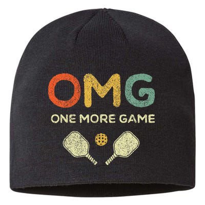 One More Game Omg Retro Funny Pickleball Lover Pickle Ball Sustainable Beanie