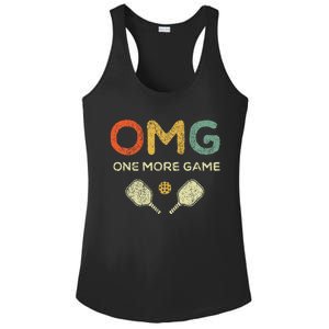 One More Game Omg Retro Funny Pickleball Lover Pickle Ball Ladies PosiCharge Competitor Racerback Tank