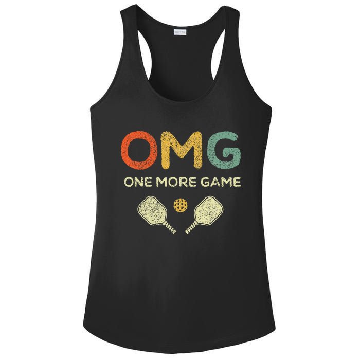 One More Game Omg Retro Funny Pickleball Lover Pickle Ball Ladies PosiCharge Competitor Racerback Tank