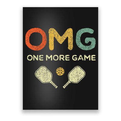 One More Game Omg Retro Funny Pickleball Lover Pickle Ball Poster