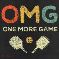 One More Game Omg Retro Funny Pickleball Lover Pickle Ball 25L Jumbo Tote