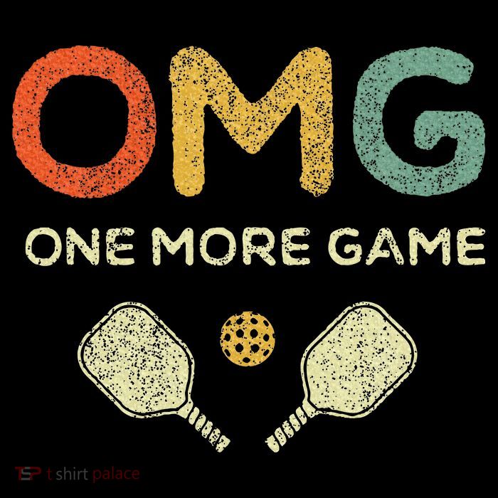 One More Game Omg Retro Funny Pickleball Lover Pickle Ball Pom Pom 12in Knit Beanie