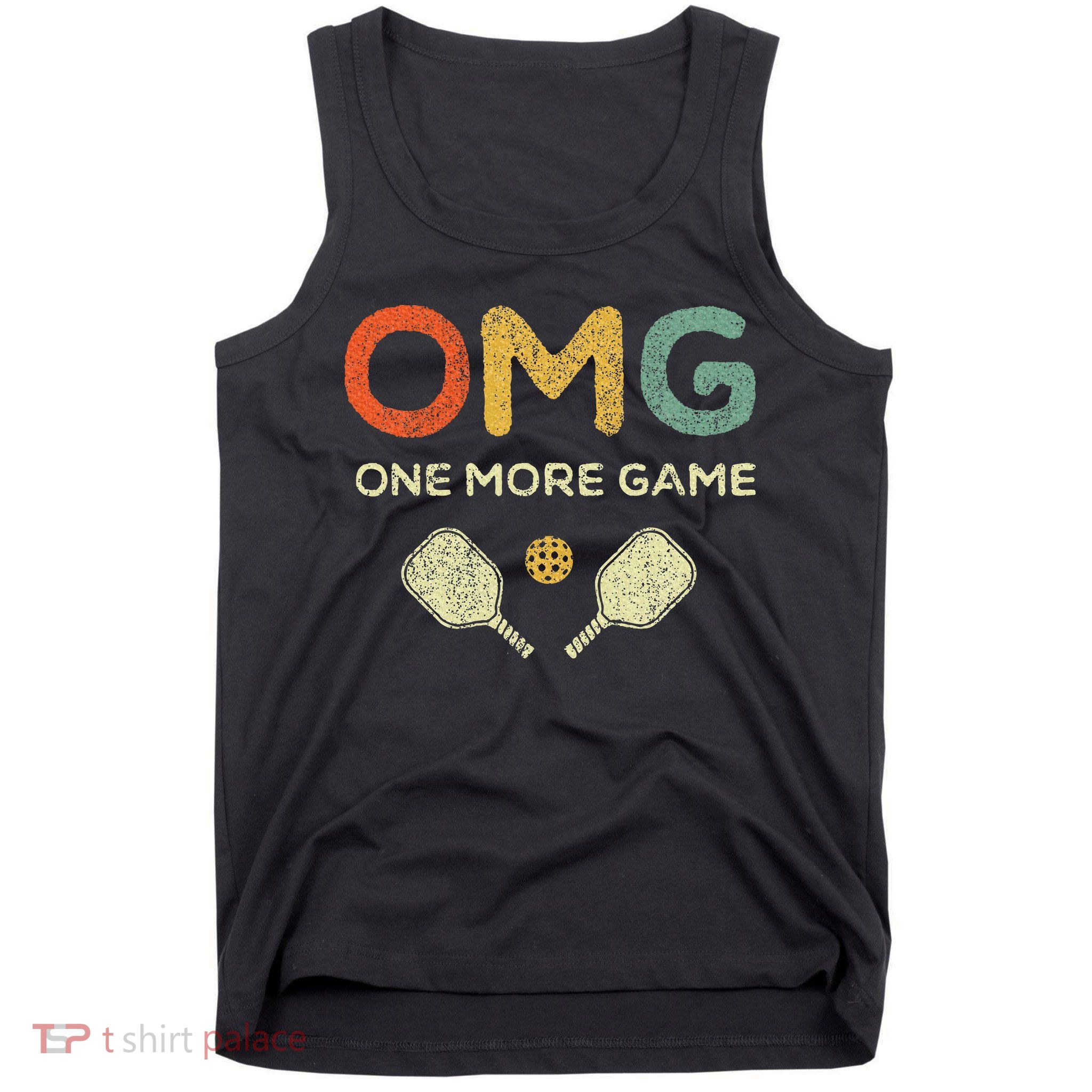 One More Game Omg Retro Funny Pickleball Lover Pickle Ball Tank Top