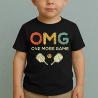 One More Game Omg Retro Funny Pickleball Lover Pickle Ball Toddler T-Shirt