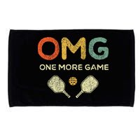 One More Game Omg Retro Funny Pickleball Lover Pickle Ball Microfiber Hand Towel