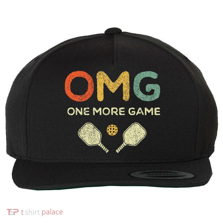 One More Game Omg Retro Funny Pickleball Lover Pickle Ball Wool Snapback Cap