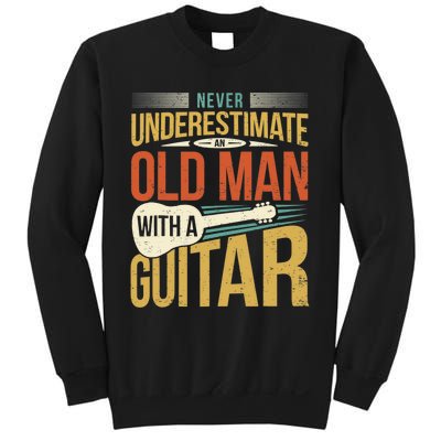 Old Man Guitar Player Saying Father Grandpa Man Guitarist Sweatshirt