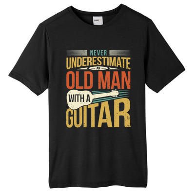 Old Man Guitar Player Saying Father Grandpa Man Guitarist Tall Fusion ChromaSoft Performance T-Shirt