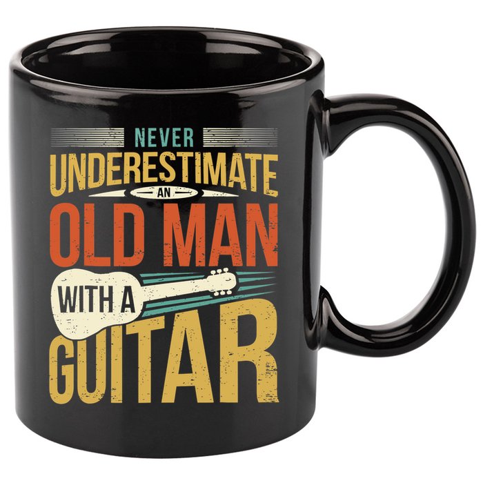 Old Man Guitar Player Saying Father Grandpa Man Guitarist 11oz C Handle Ceramic Mug