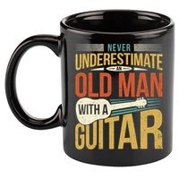 Old Man Guitar Player Saying Father Grandpa Man Guitarist 11oz C Handle Ceramic Mug