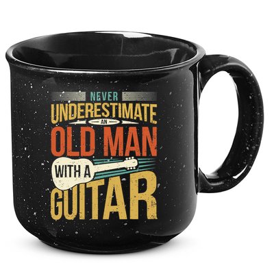 Old Man Guitar Player Saying Father Grandpa Man Guitarist 15oz Campfire Ceramic Mug