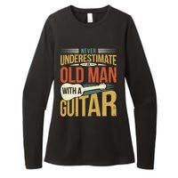 Old Man Guitar Player Saying Father Grandpa Man Guitarist Womens CVC Long Sleeve Shirt