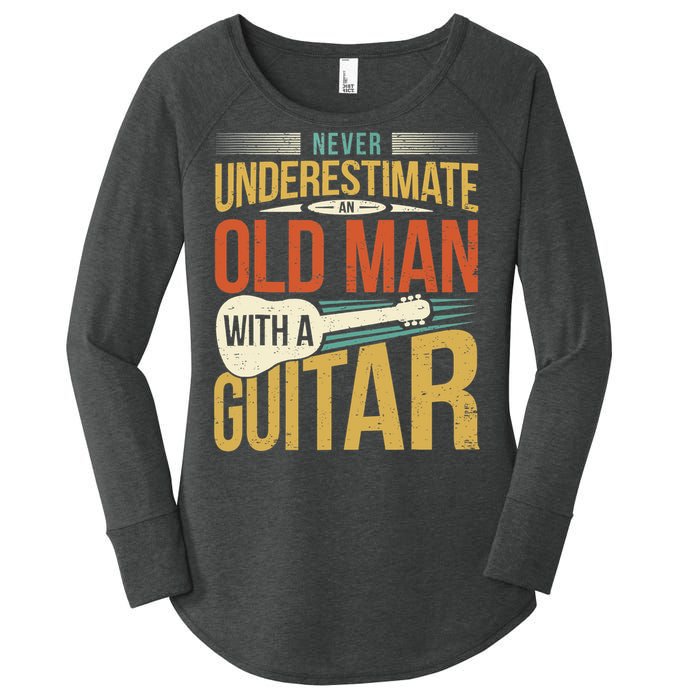 Old Man Guitar Player Saying Father Grandpa Man Guitarist Women's Perfect Tri Tunic Long Sleeve Shirt