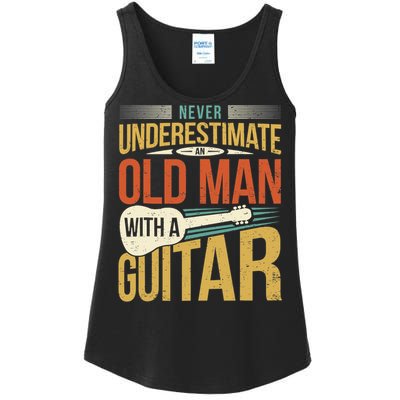 Old Man Guitar Player Saying Father Grandpa Man Guitarist Ladies Essential Tank