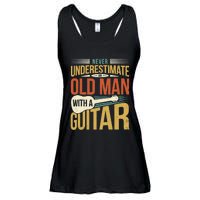 Old Man Guitar Player Saying Father Grandpa Man Guitarist Ladies Essential Flowy Tank