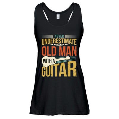 Old Man Guitar Player Saying Father Grandpa Man Guitarist Ladies Essential Flowy Tank