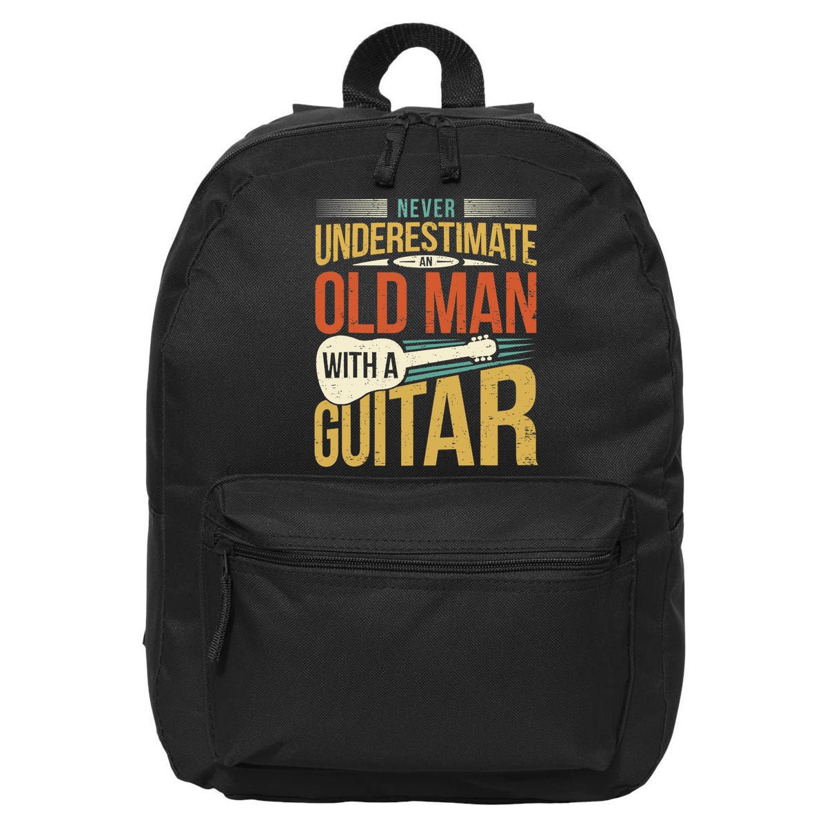Old Man Guitar Player Saying Father Grandpa Man Guitarist 16 in Basic Backpack