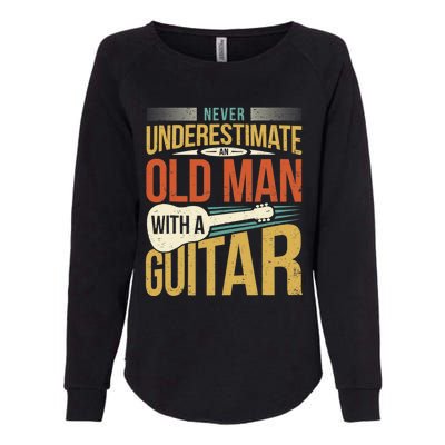 Old Man Guitar Player Saying Father Grandpa Man Guitarist Womens California Wash Sweatshirt