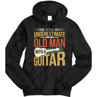 Old Man Guitar Player Saying Father Grandpa Man Guitarist Tie Dye Hoodie