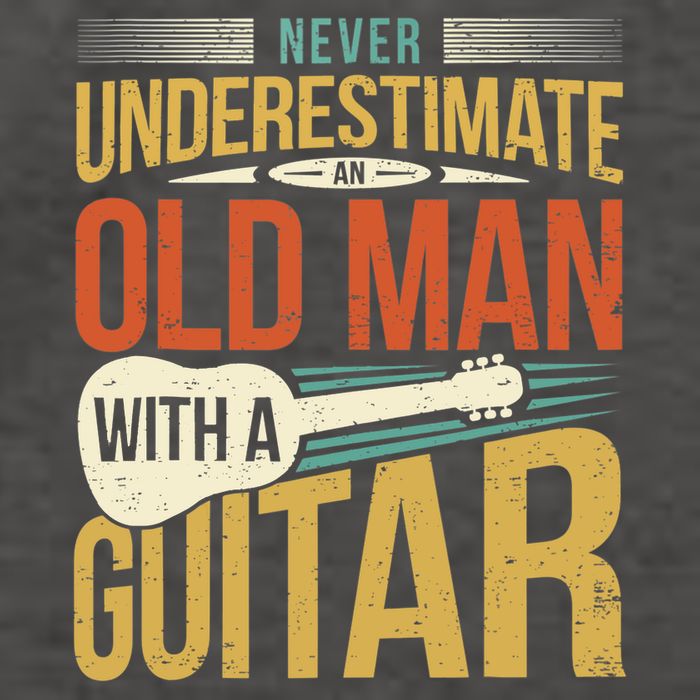Old Man Guitar Player Saying Father Grandpa Man Guitarist Vector Backpack