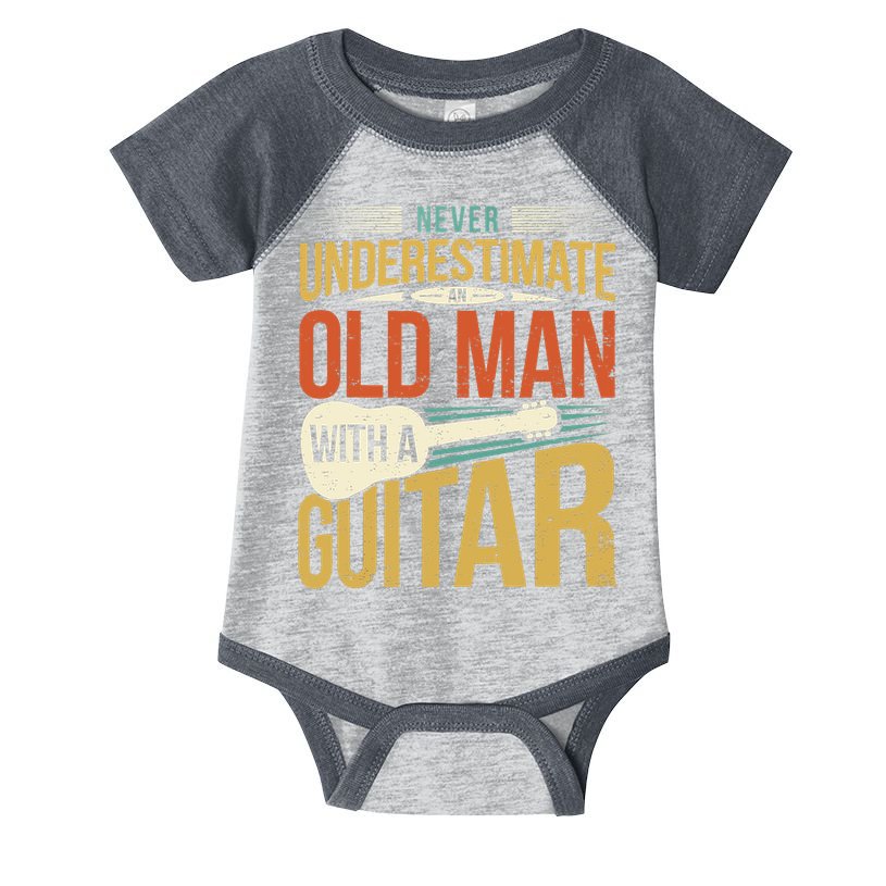 Old Man Guitar Player Saying Father Grandpa Man Guitarist Infant Baby Jersey Bodysuit