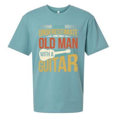 Old Man Guitar Player Saying Father Grandpa Man Guitarist Sueded Cloud Jersey T-Shirt