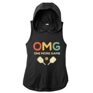 One More Game OMG Retro Funny Pickleball Lover Pickle Ball Ladies PosiCharge Tri-Blend Wicking Draft Hoodie Tank