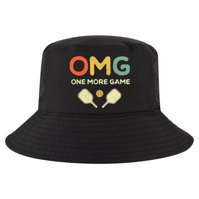 One More Game OMG Retro Funny Pickleball Lover Pickle Ball Cool Comfort Performance Bucket Hat