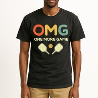 One More Game OMG Retro Funny Pickleball Lover Pickle Ball Tall T-Shirt