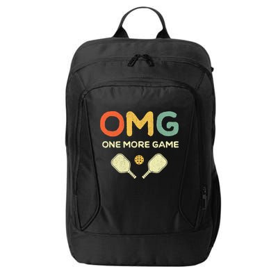 One More Game OMG Retro Funny Pickleball Lover Pickle Ball City Backpack