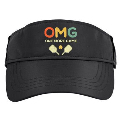 One More Game OMG Retro Funny Pickleball Lover Pickle Ball Adult Drive Performance Visor