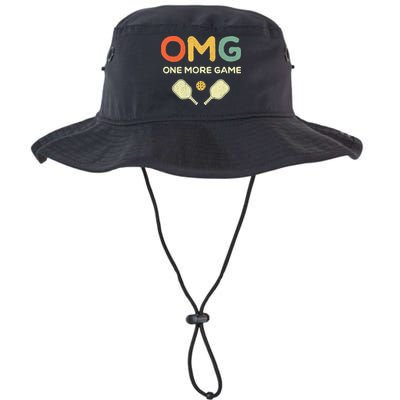 One More Game OMG Retro Funny Pickleball Lover Pickle Ball Bucket Hat